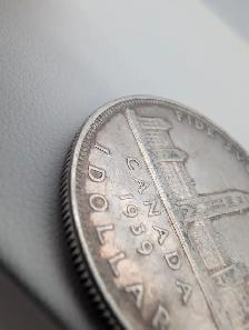 (B10126) 1939 Canada Silver Dollar Royal Visit Parliament .80... - Photo 8