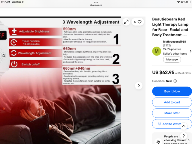 Beautie Beam Red Light Therapy Lamp