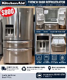 KitchenAid Stainless French Door Fridge – Ice & Water