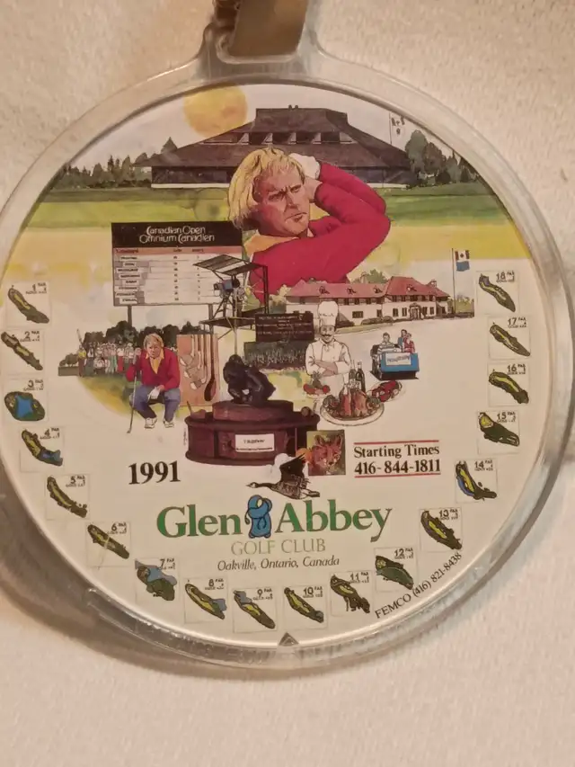 Golf Bag Tag from 1991 Glen Abbey Open in Oakville, Ontario