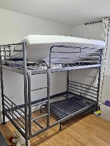 Bunk bed, metal, great for room rentals, kids, adults. guests