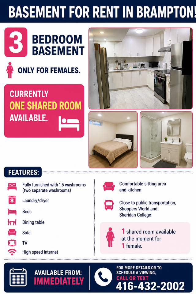 Room for Rent Brampton