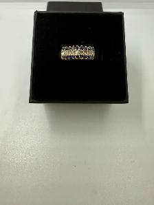 Women's 10K Gold Ring w Sapphires & Diamonds~Size 8