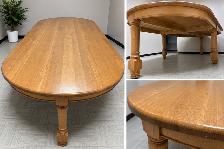 Large Solid Oak Dining Table - Photo 2
