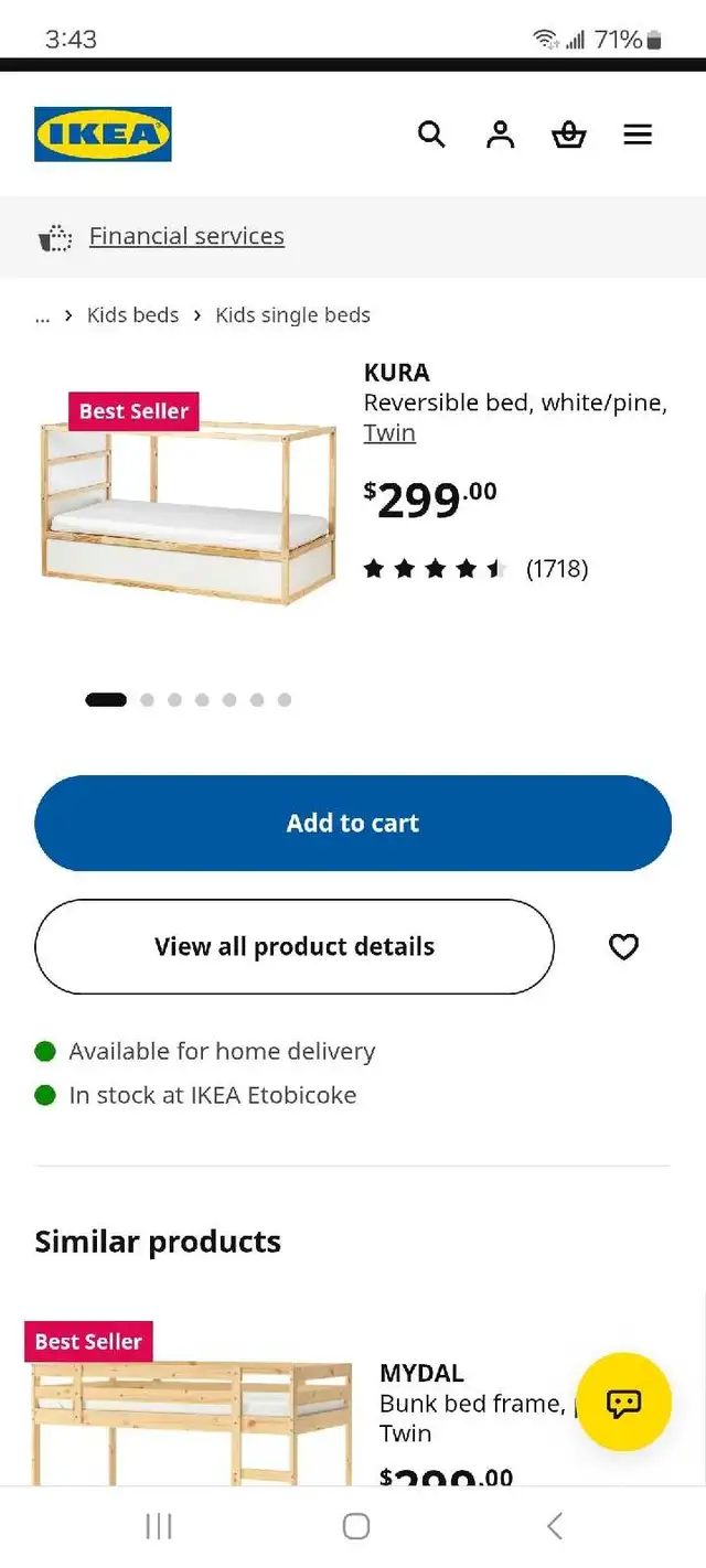 IKEA KURA kids bed