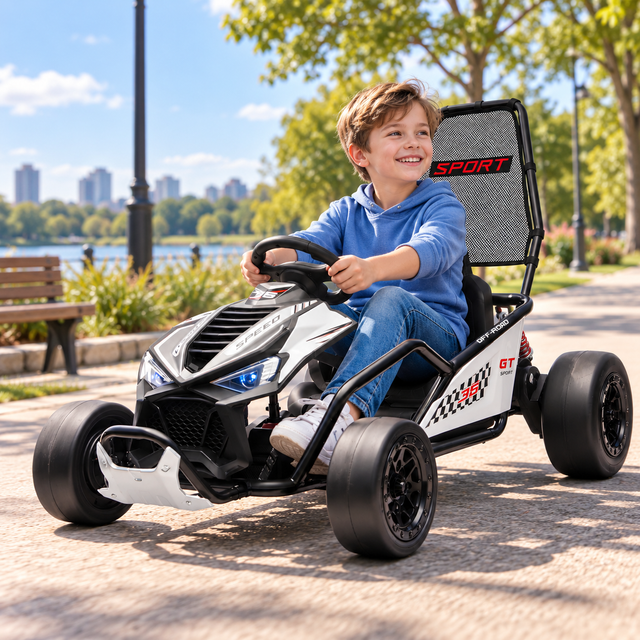 Kids Electric Rechargeable 14Km/H Go Karts, 24V/7AH, Bluetooth