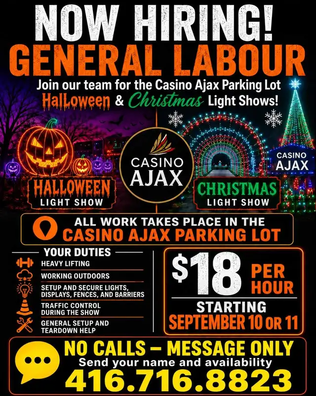 NOW HIRING – GENERAL LABOUR AJAX