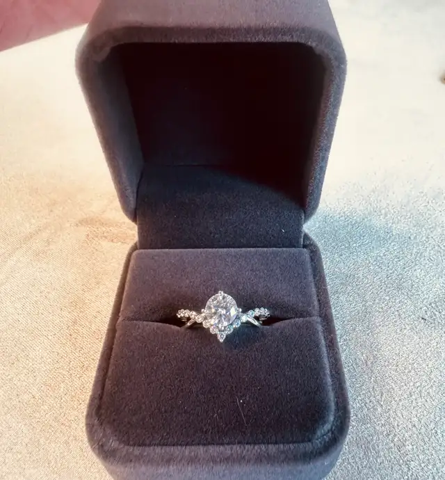 1CT Moissanite Ring | GRA Certified |18K Gold Plated Silver
