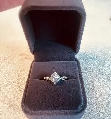 1CT Moissanite Ring | GRA Certified |18K Gold Plated Silver