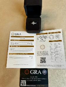 1CT Moissanite Ring | GRA Certified |18K Gold Plated Silver - Photo 3