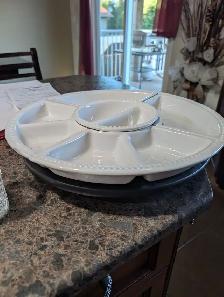 vegetable tray on a lazy Susan