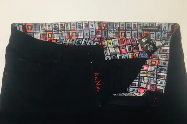 Pantalon super extensible AU NOIR Homme 34-34 x30 po long. jambe