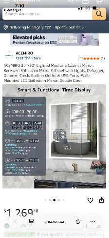 FOR SALE!! - ACEMIRO 30'×32' Lighted Medicine Cabinet Mirror