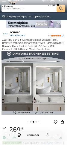FOR SALE!! - ACEMIRO 30'×32' Lighted Medicine Cabinet Mirror - Photo 2