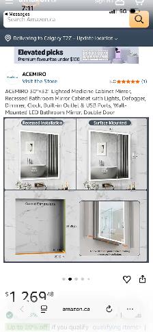 FOR SALE!! - ACEMIRO 30'×32' Lighted Medicine Cabinet Mirror - Photo 3