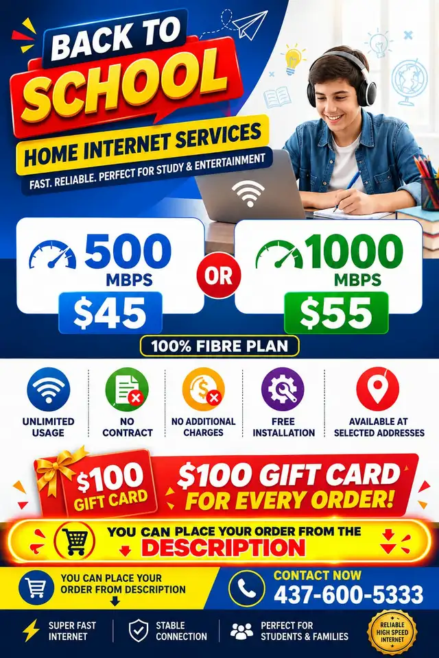 Affordable fibre home internet | 'Back to School '