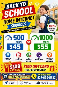 'Back to School ' | 500Mbps | 1Gbps | Internet deal