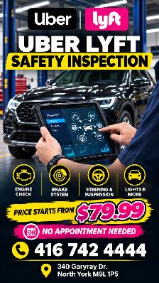 UBER LYFT DRIVE ON SAFETY INSPECTION CERTIFICATION