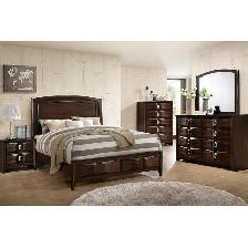 SOLID WOOD AND VENEERS QUEEN BED (FLOOR MODEL)