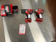 Milwaukee 2 pc combo kit with two batteries and charger