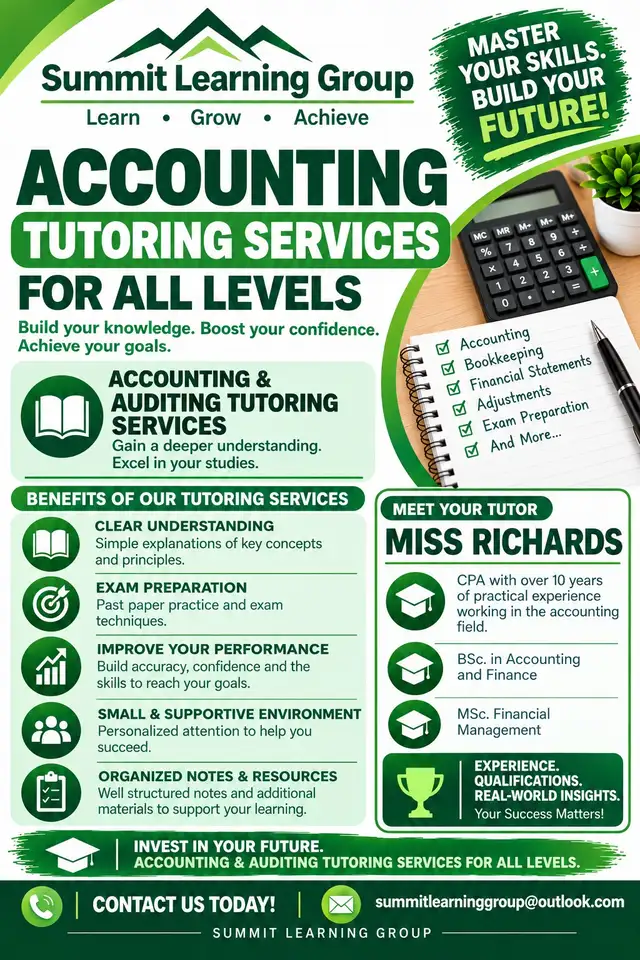 Accounting and Auditing Tutoring Services