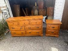 Free delivery used Solid Wood Dresser and Nightstand Set