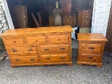 Free delivery used Solid Wood Dresser and Nightstand Set - Photo 2