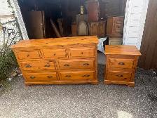 Free delivery used Solid Wood Dresser and Nightstand Set - Photo 4