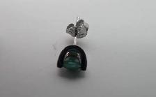 (B7150) 10K Gold Green Stone Pendant Necklace 25in and Stud E... - Photo 9