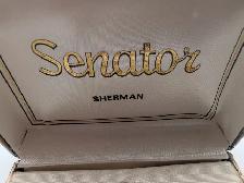 (B7127) Sherman Senator Vintage Gold Tone Cufflinks White Cab... - Photo 4
