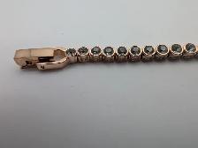 (B7101) Swarovski Matrix Green Crystal Tennis Bracelet Rose G... - Photo 3