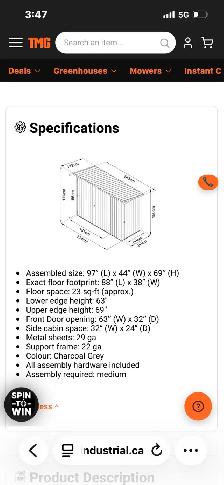 TMG Garden Shed 4 ft x 8ft - Photo 7