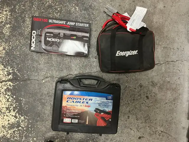 NOCO Jump Starter, FJC Booster Cables, Energizer Booster Cables