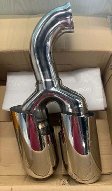 Dual exhaust systems on motorcycles feature two separate head pi