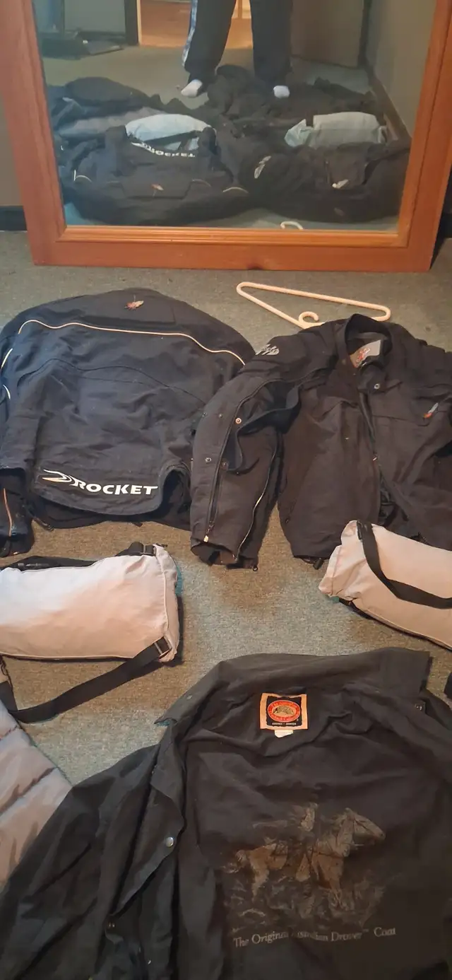Rocker Bike jackets and a bunch of other jackets and stuff.$300