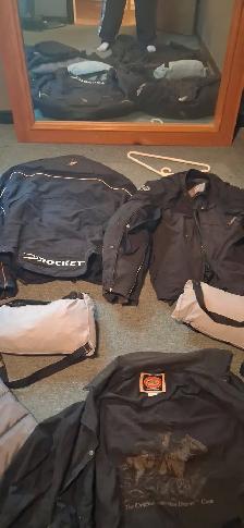 Rocker Bike jackets and a bunch of other jackets and stuff.$300