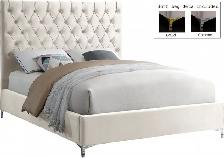Luxury Velvet Bed with Deep Button Tufting | Gold & Chrome Legs - Photo 3