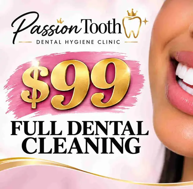 1 hour, 1 session, full dental cleaning $100 flat