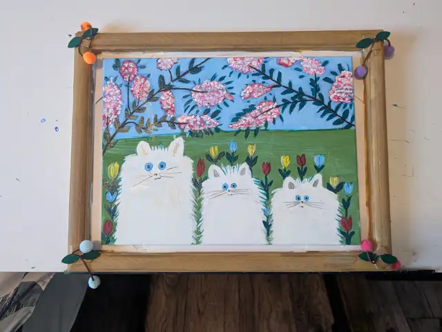 Three little cats painting