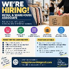 Retail & Warehouse Associate – Part-Time to FullTime Opportunity
