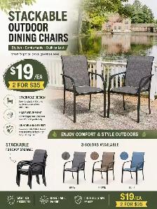 Brand New Stackable Outdoor Dining Chairs Special selling $19
