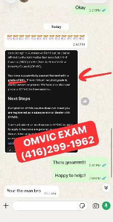 OMVIC EXAM HELP,   100% REFUND IF YOU FAIL