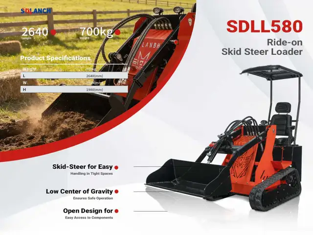2026 SDLANCH High-End Ride-on Skid Steer Loader SSL580 without C
