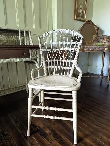 Antique Wicker Desk and Chair - Photo 3
