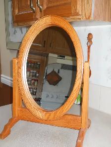 SOLID OAK OVAL DRESSING ROOM MIRROR