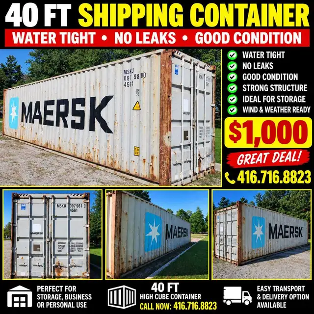 40 FT SHIPPING CONTAINER FOR SALE – $1,000