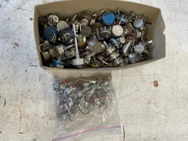 Assorted electronic parts.