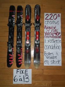 Snowblades mini ski avec fixes de ski alpin - Photo 4