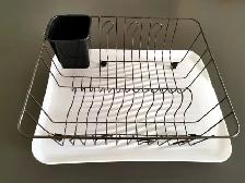 Rust Resistant Dishrack with Flatware Caddy, Angled Drain Board - Photo 4
