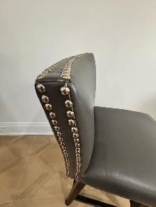 Single high quality swivel leather bar stool - Photo 5
